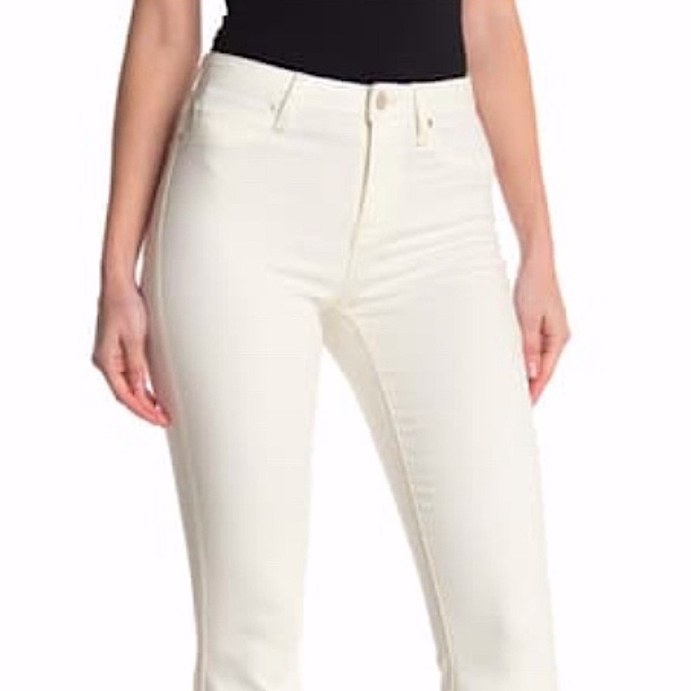 Nordstrom Elie Tahari Brand Stretch Mid Rise White Denim Skinny Bootcut Jean 4